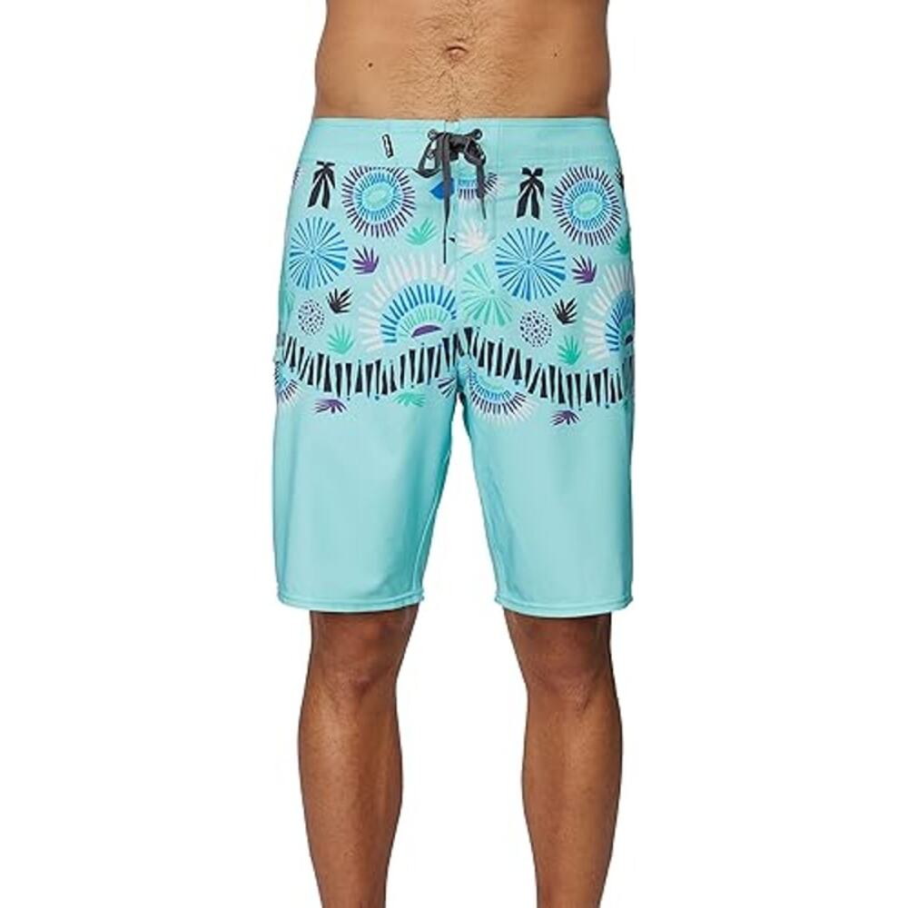 O'NEILL Mens Hyperfreak Heist Print Swim-Turq 2-size 29-NWT-C221